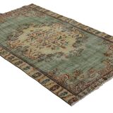 One-of-a-kind turkish handwoven vintage rug - rustic vintage charm 255x 165