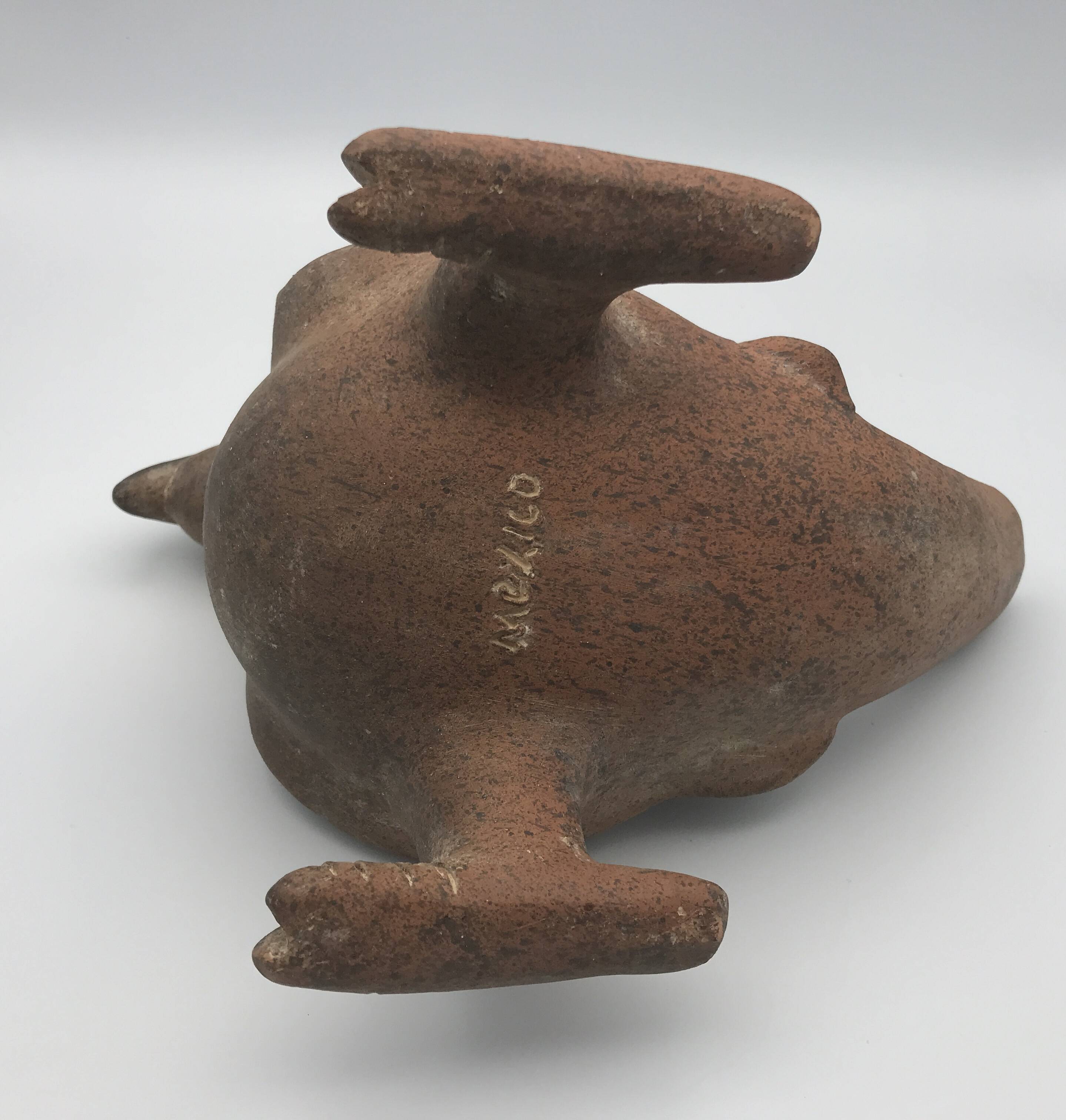Vase zoomorph bird sculpture terracotta parrot, mexico, 70s