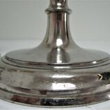 three brass and chrome candle holders early twentieth century
