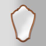 Miroir français en bois sculpté avec cadre doublé, années 1950