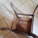 Curved wood farm stool