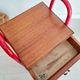 Small piece of furniture - boarding school type bedside table wood red metal