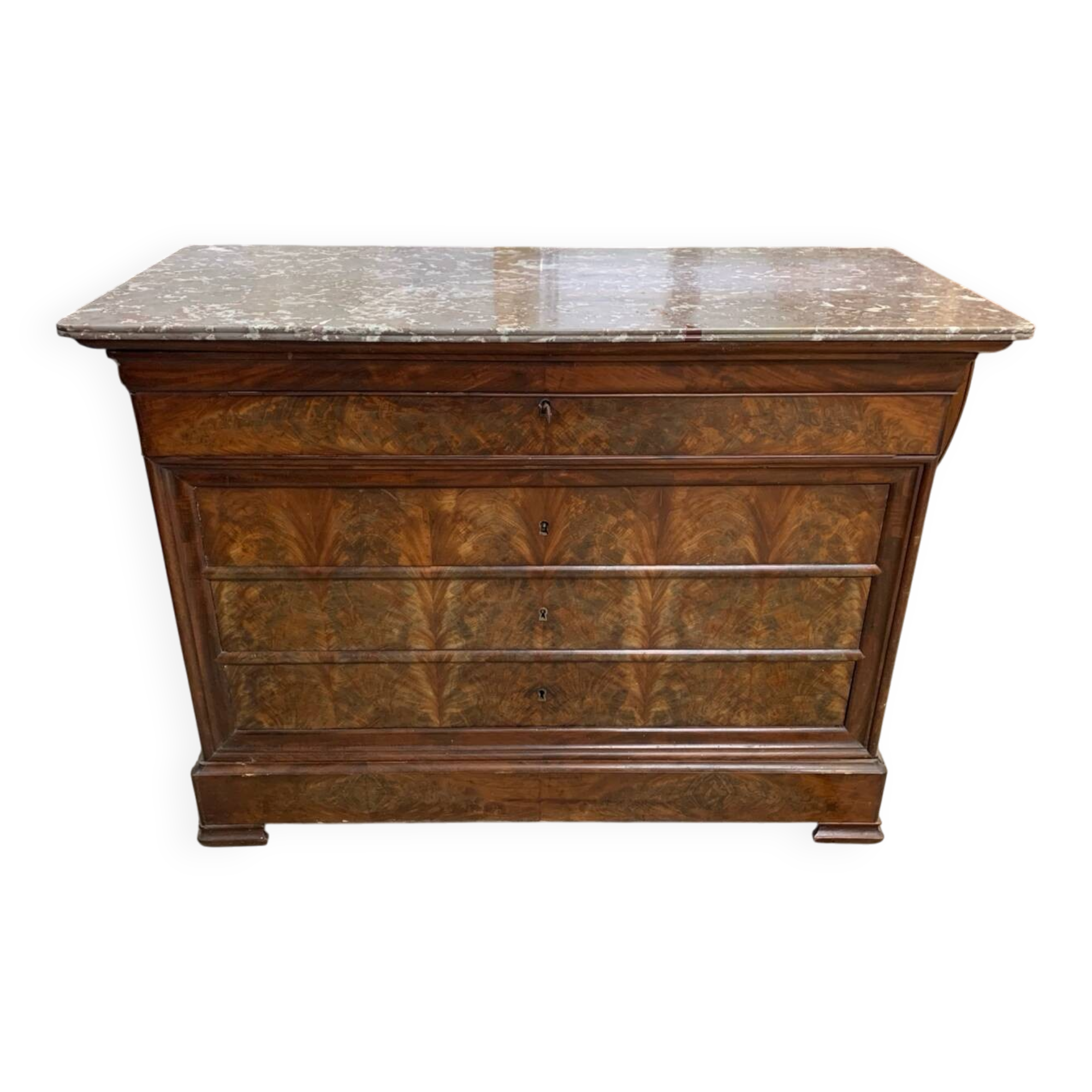 Antique Louis-Philippe chest of drawers, 19th century secretary