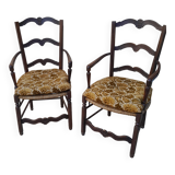 Pair of old Provençal armchairs