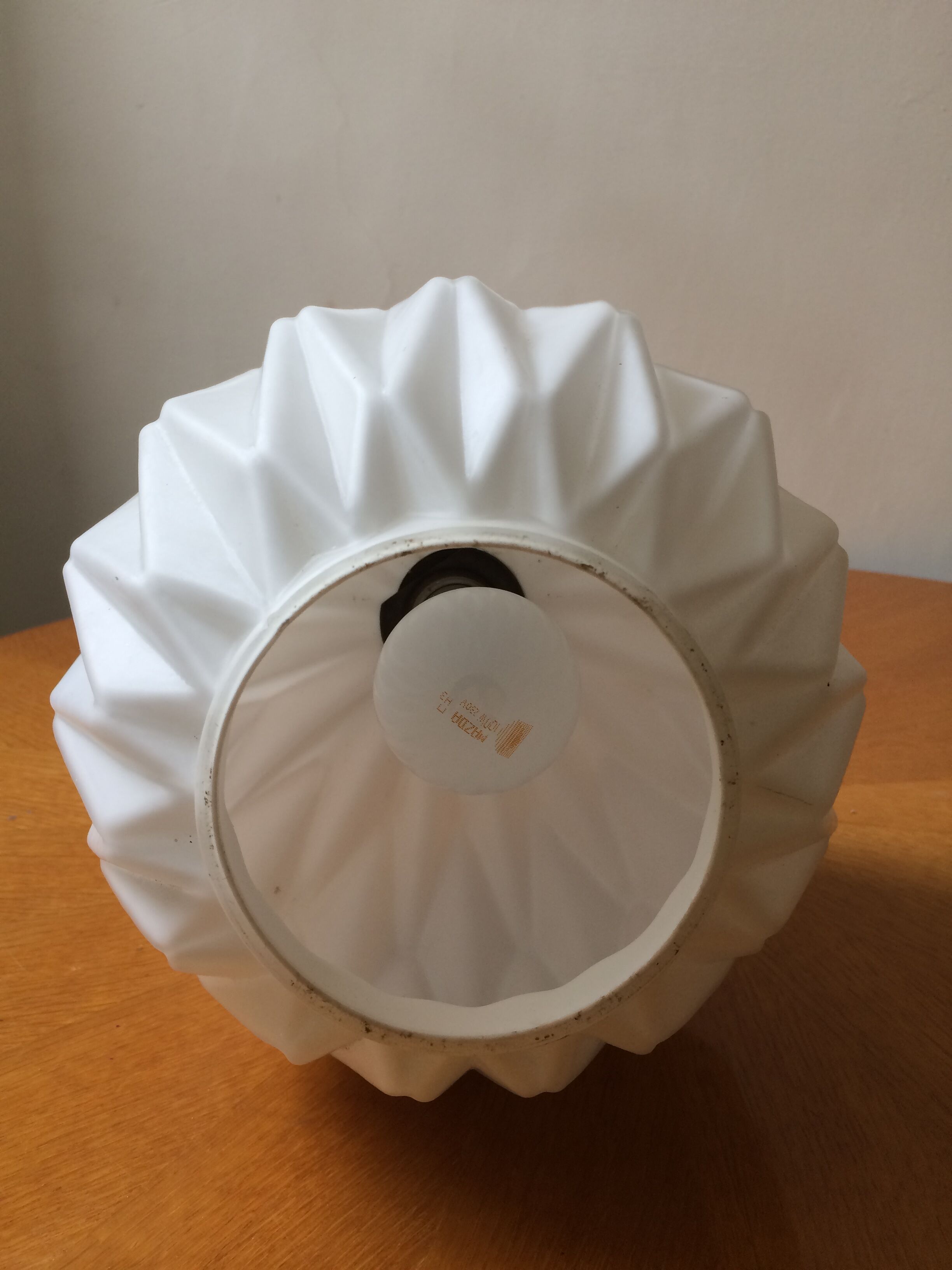 Vintage brass and opaline pendant