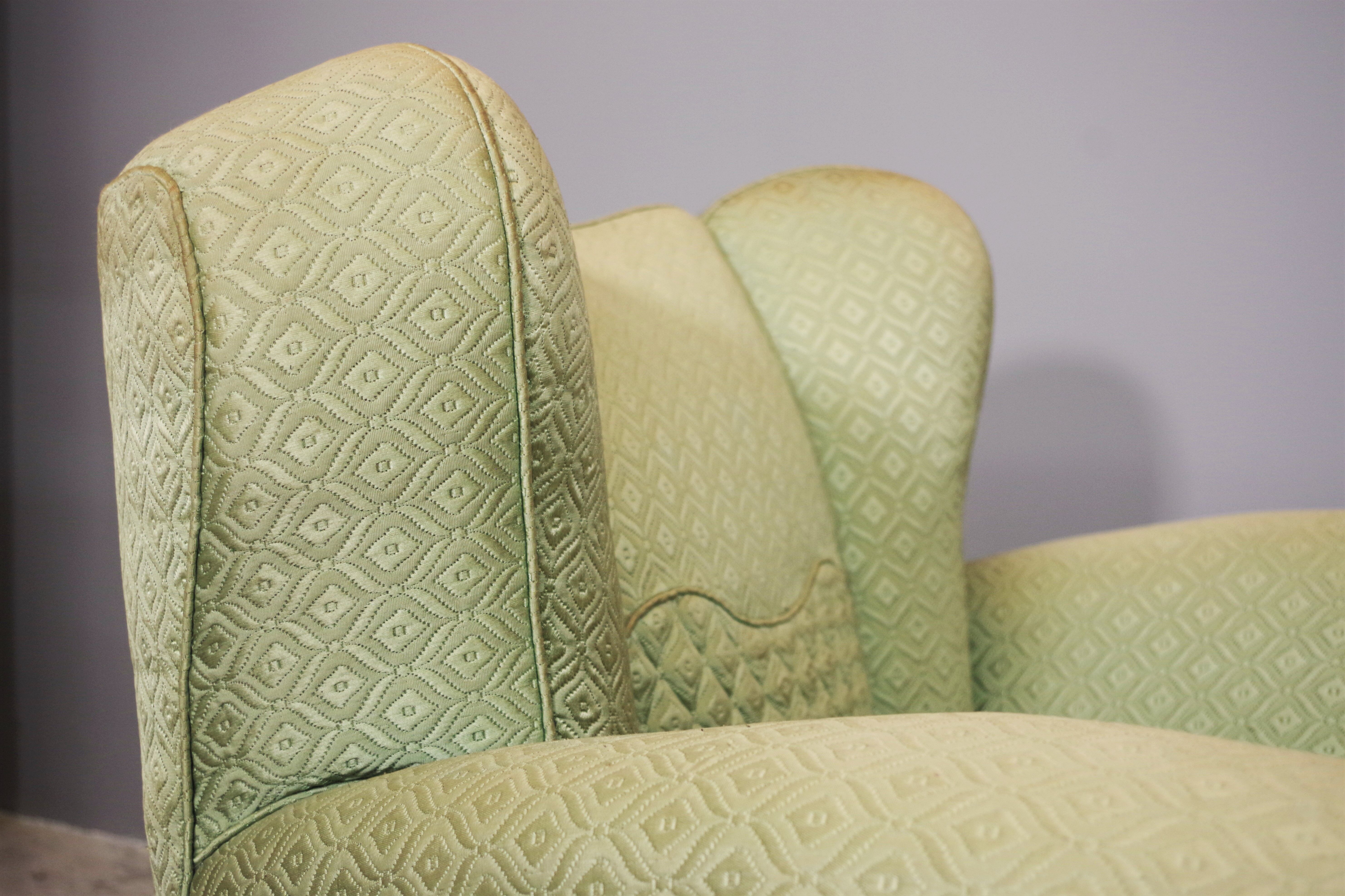 Fan-shaped armchairs set of 2