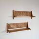 Set of 2 Mid-Century Wall Shelves with Woven Back Panel – ÚLUV