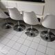 Set of 4 swivel tulip chairs