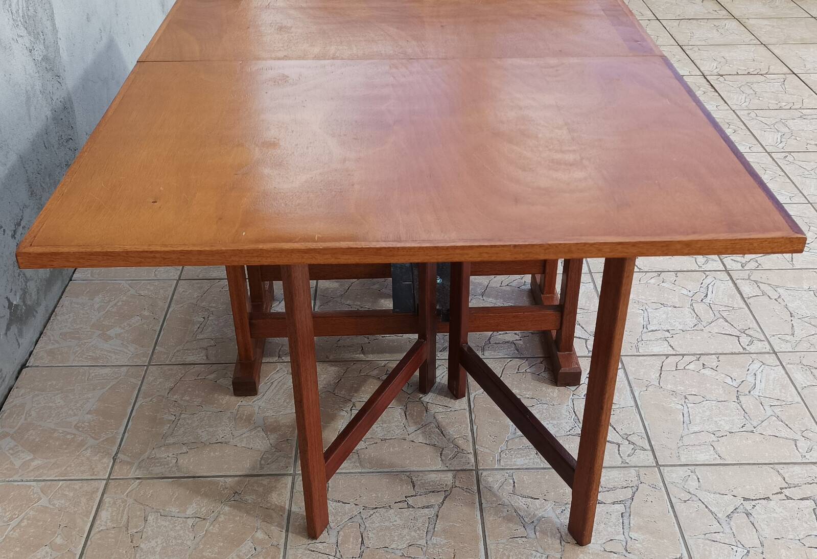 Folding table in beech from 1950