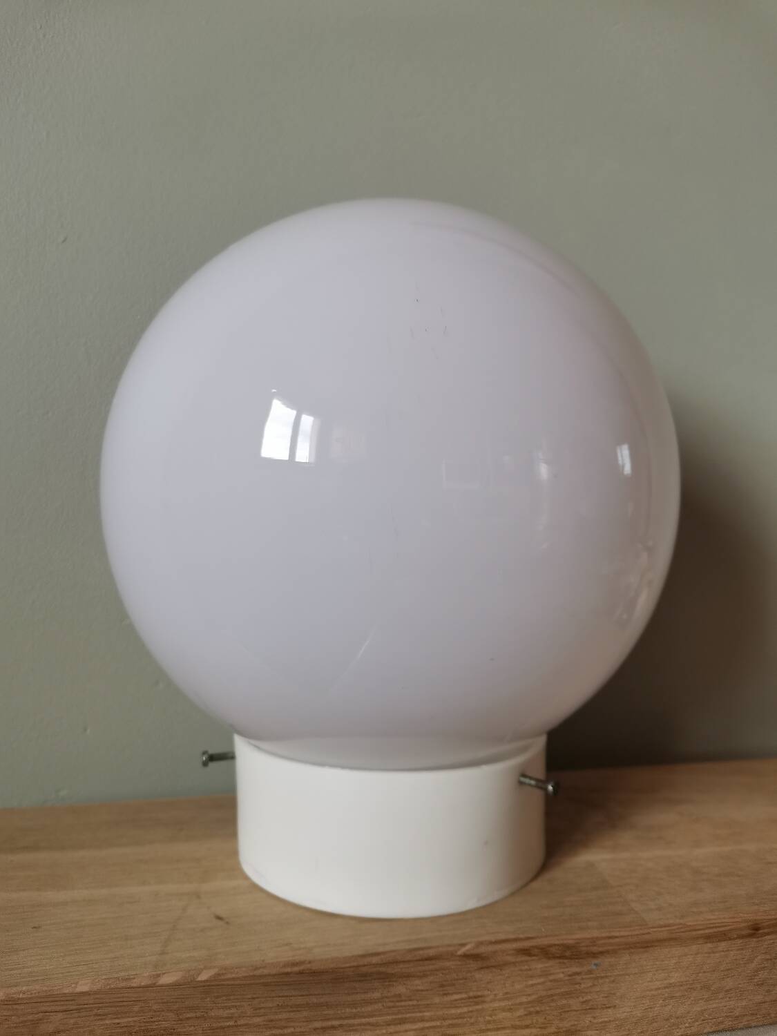 Vintage white opaline glass lamp globe ceiling light