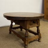 Round wooden coffee table