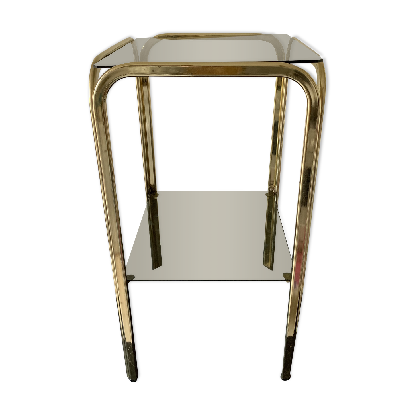 Sellette sofa tip smokes glass and gold metal