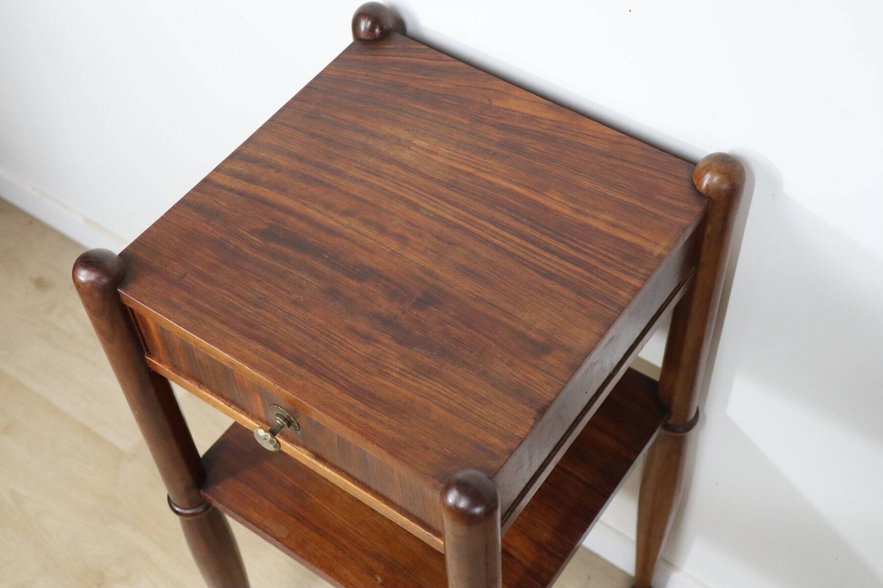Art Deco pair of nightstands in walnut – 1940s