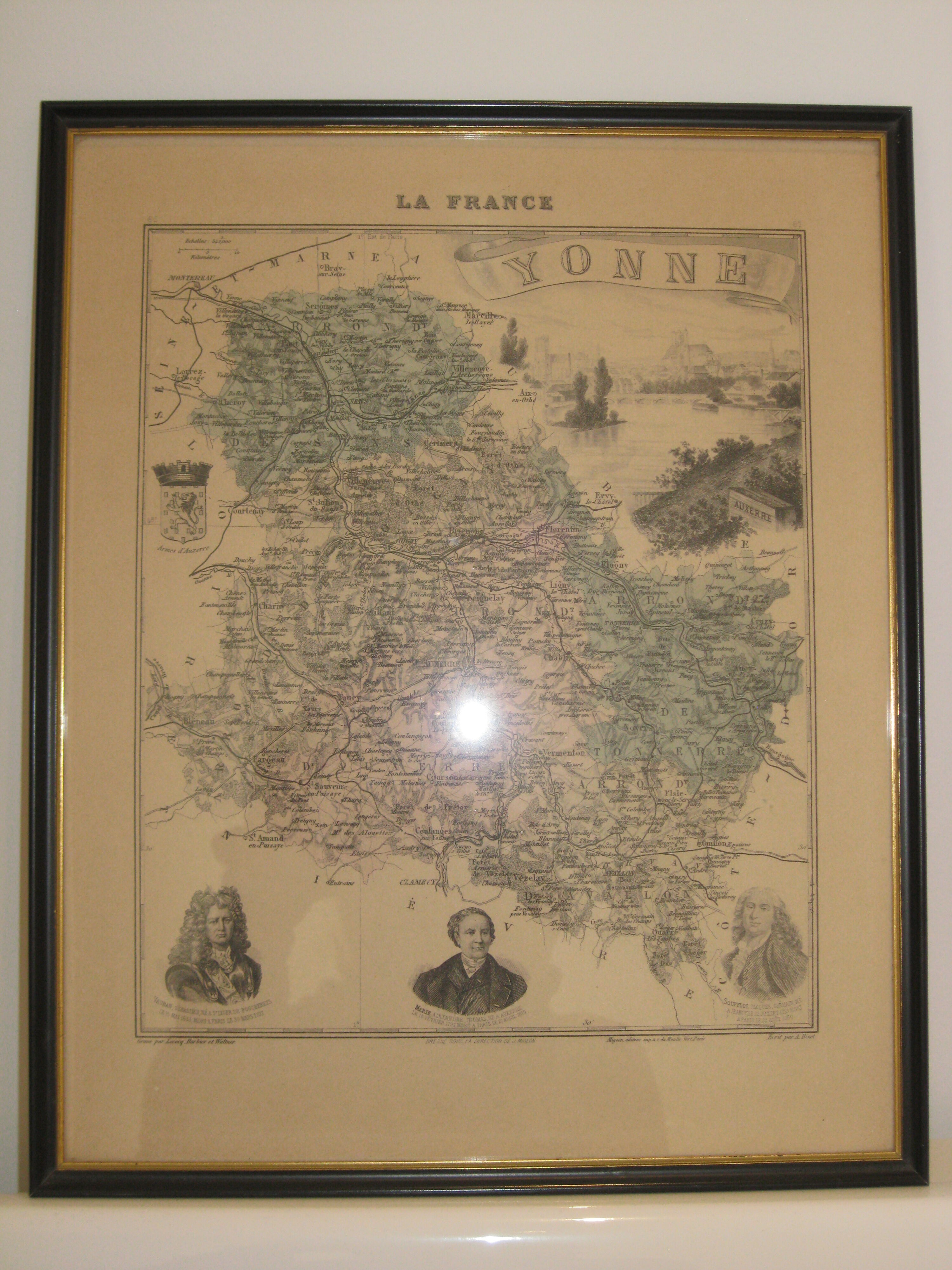 Engraving 19th France region of Yonne