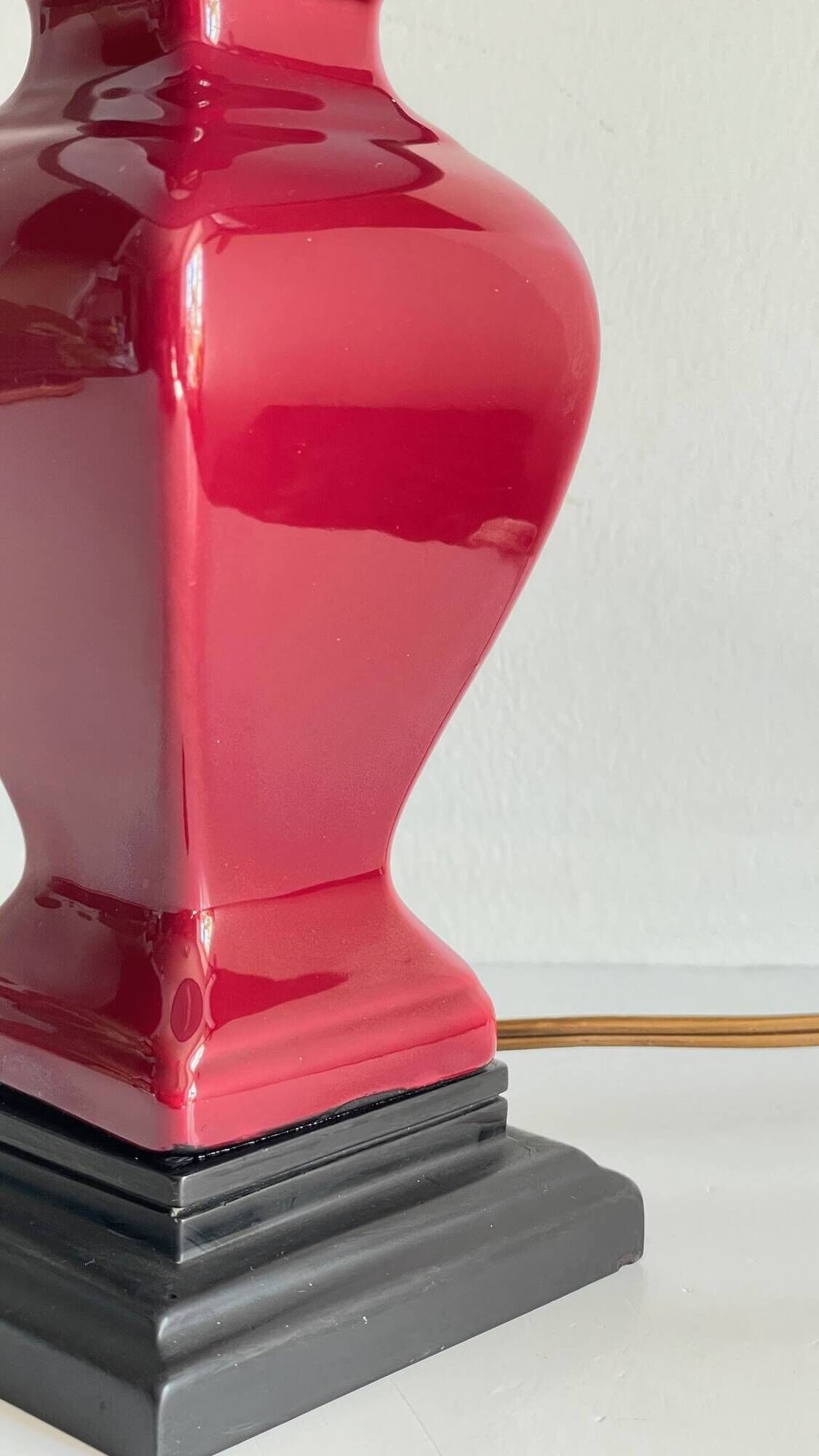 VINTAGE Chic Ceramic and Velvet LAMP