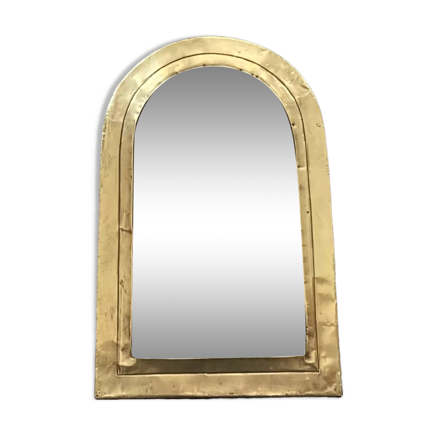 Miroir contour laiton doré