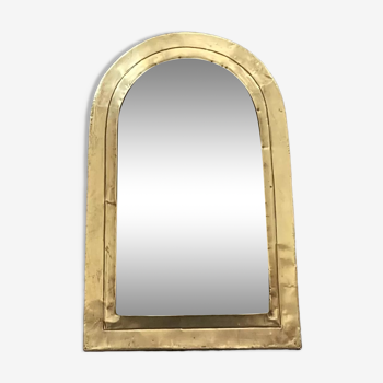 Miroir contour laiton doré