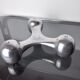 Scandinavian Boomerang candle holders, aluminium, Denmark, 1970