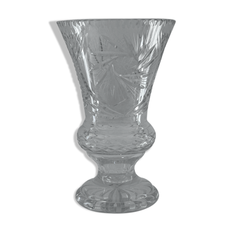 Vase cristal taillé de Bohème hauteur 31 cm pour 3kg 870