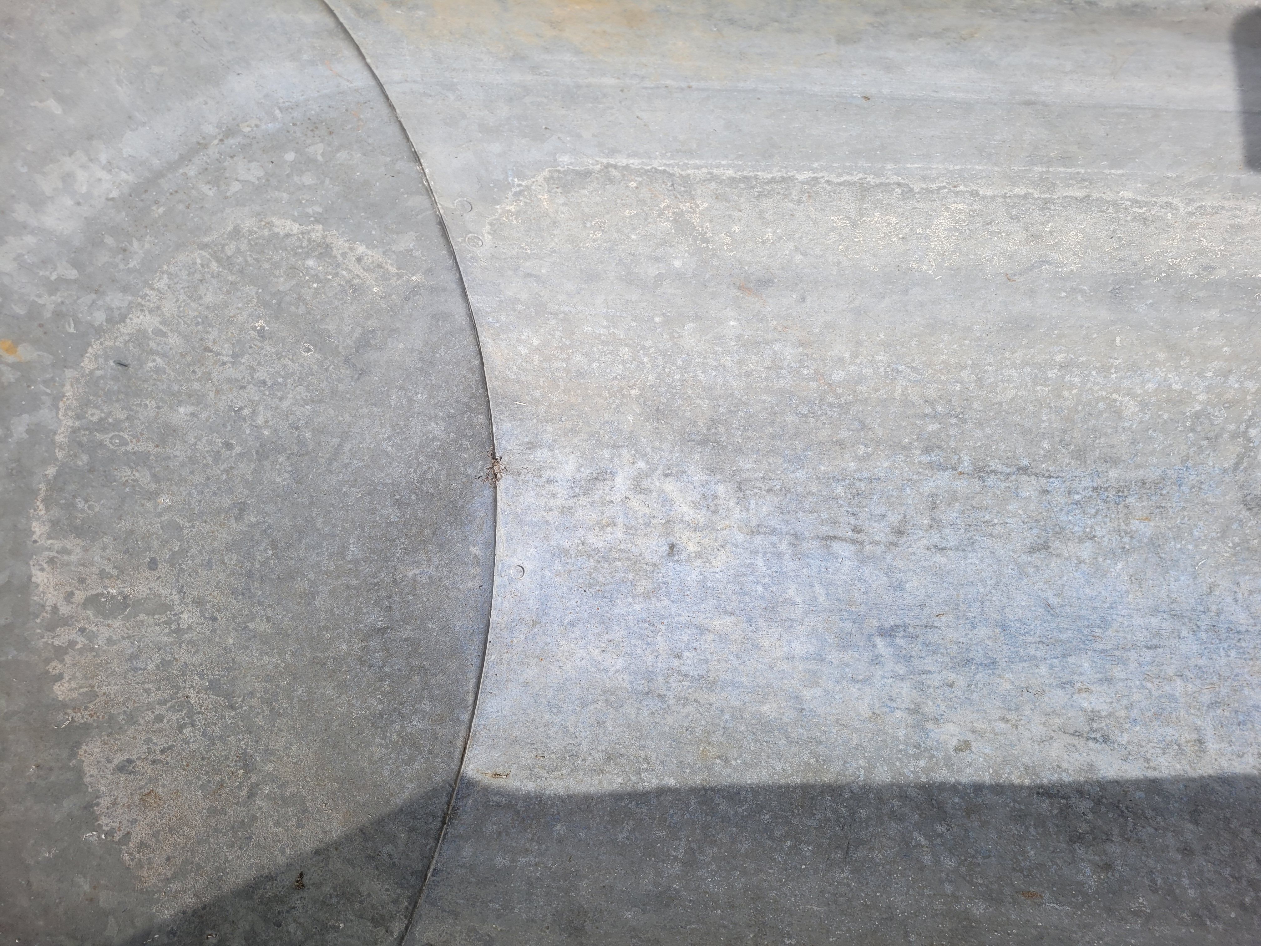 Old zinc bathtub