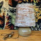 Stoneware lamp with wool shade