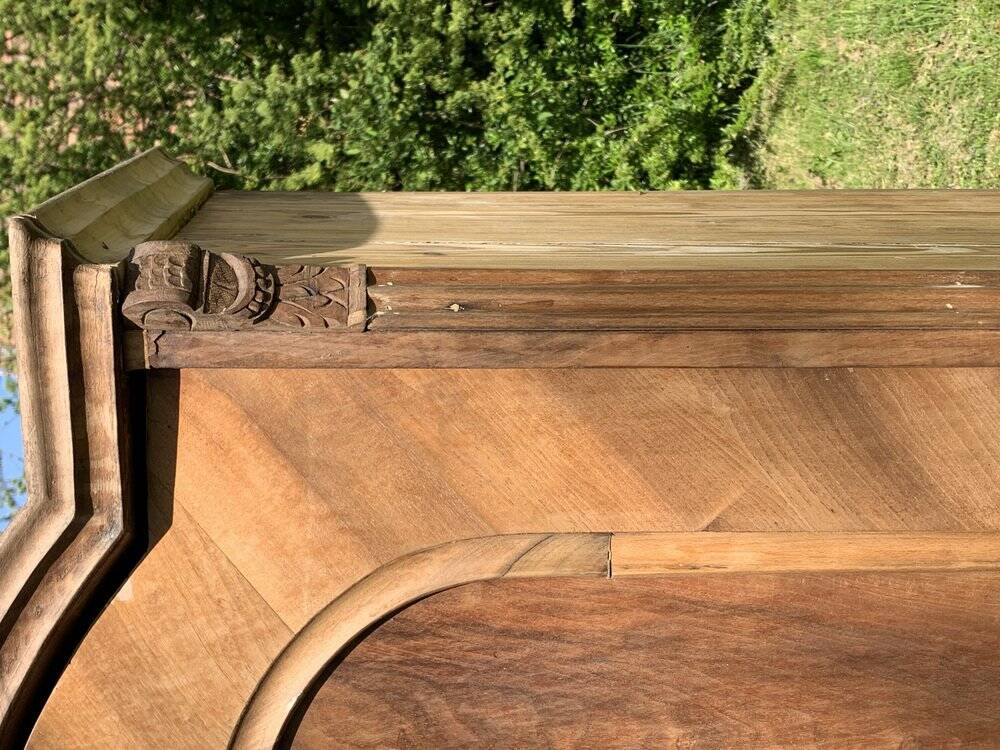 Vintage Hungarian wooden wardrobe in brown with two doors, late 19th century.