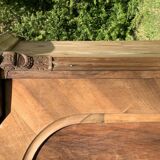 Vintage Hungarian wooden wardrobe in brown with two doors, late 19th century.