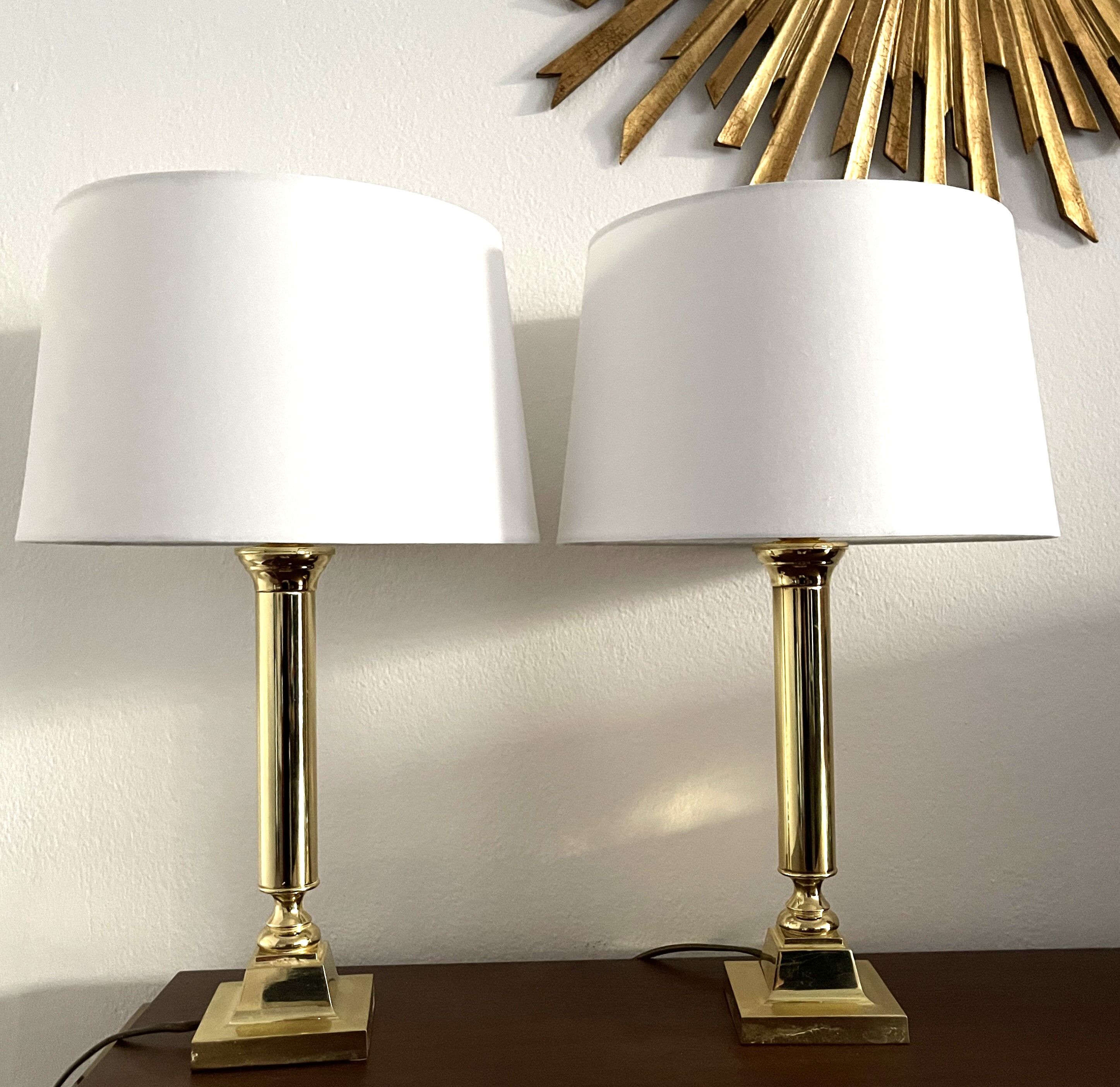 Pair brass lamps Art Deco, Germany 1960