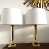 Paire lampes laiton art déco Allemagne 1960