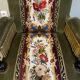 Paire de fauteuils en velours et tapisserie