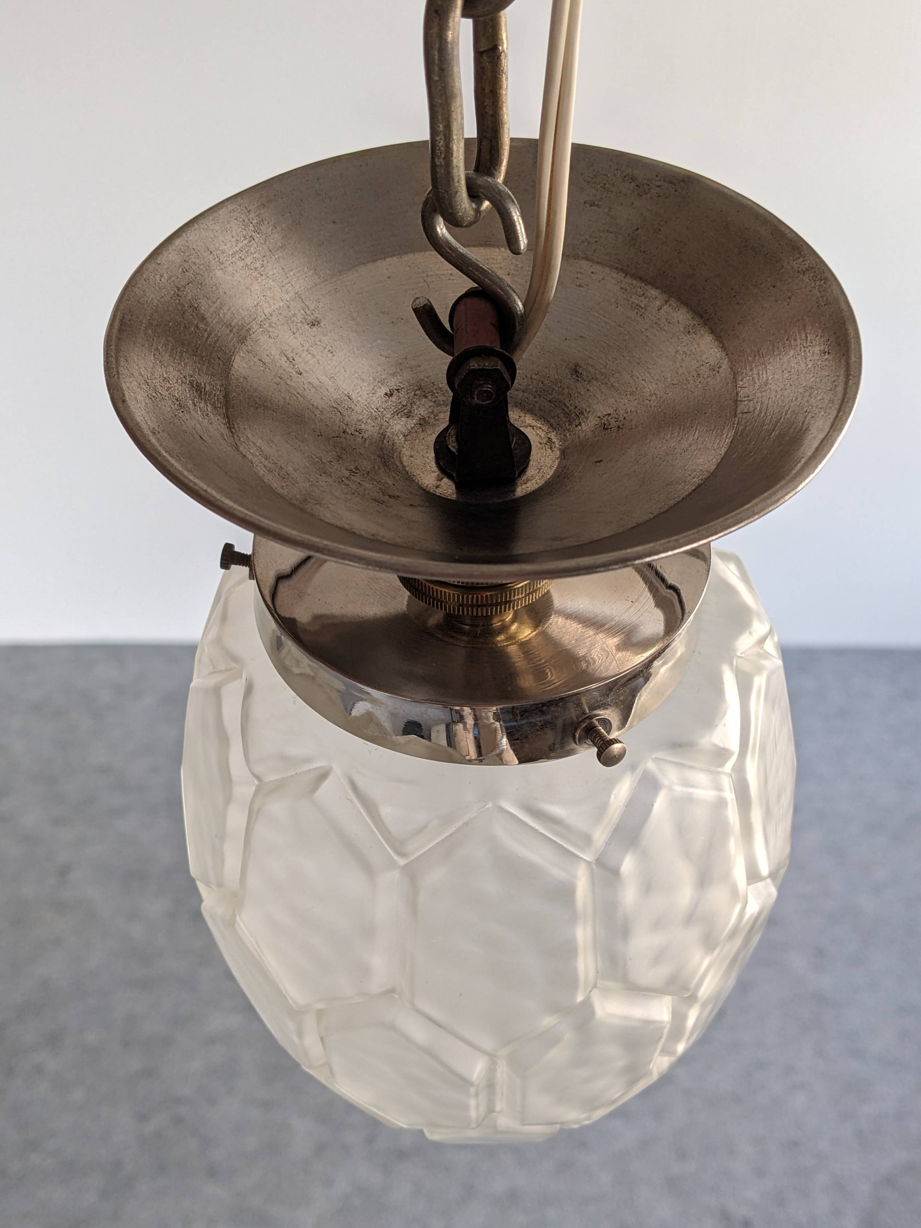 Art Deco ceiling light in frosted glass circa 1920