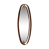 1960s Oval Wall Mirror with Brass Frame by Sant’Ambrogio De Berti