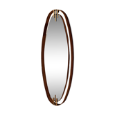 1960s Oval Wall Mirror with Brass Frame by Sant’Ambrogio De Berti