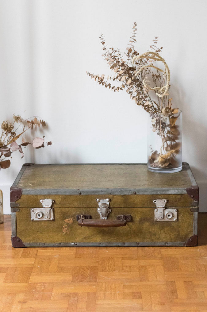 Antique suitcase - vintage travel trunk