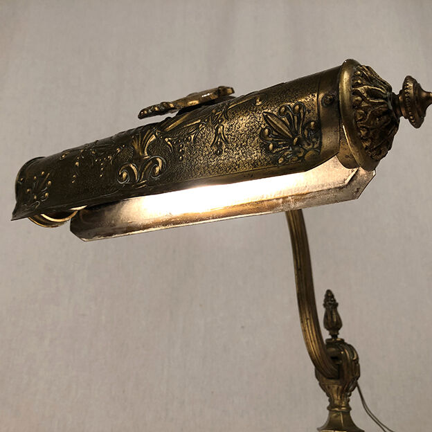 Articulated desk lamp, bronze and brass circa 1900