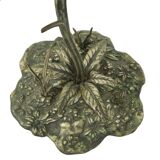 Grand cendrier tournesol en bronze argenté S. Agudo 62 cm