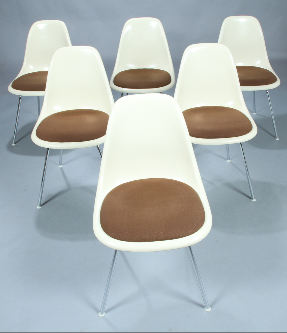 Series of 6 Eames chairs model DSX. Herman Miller edition