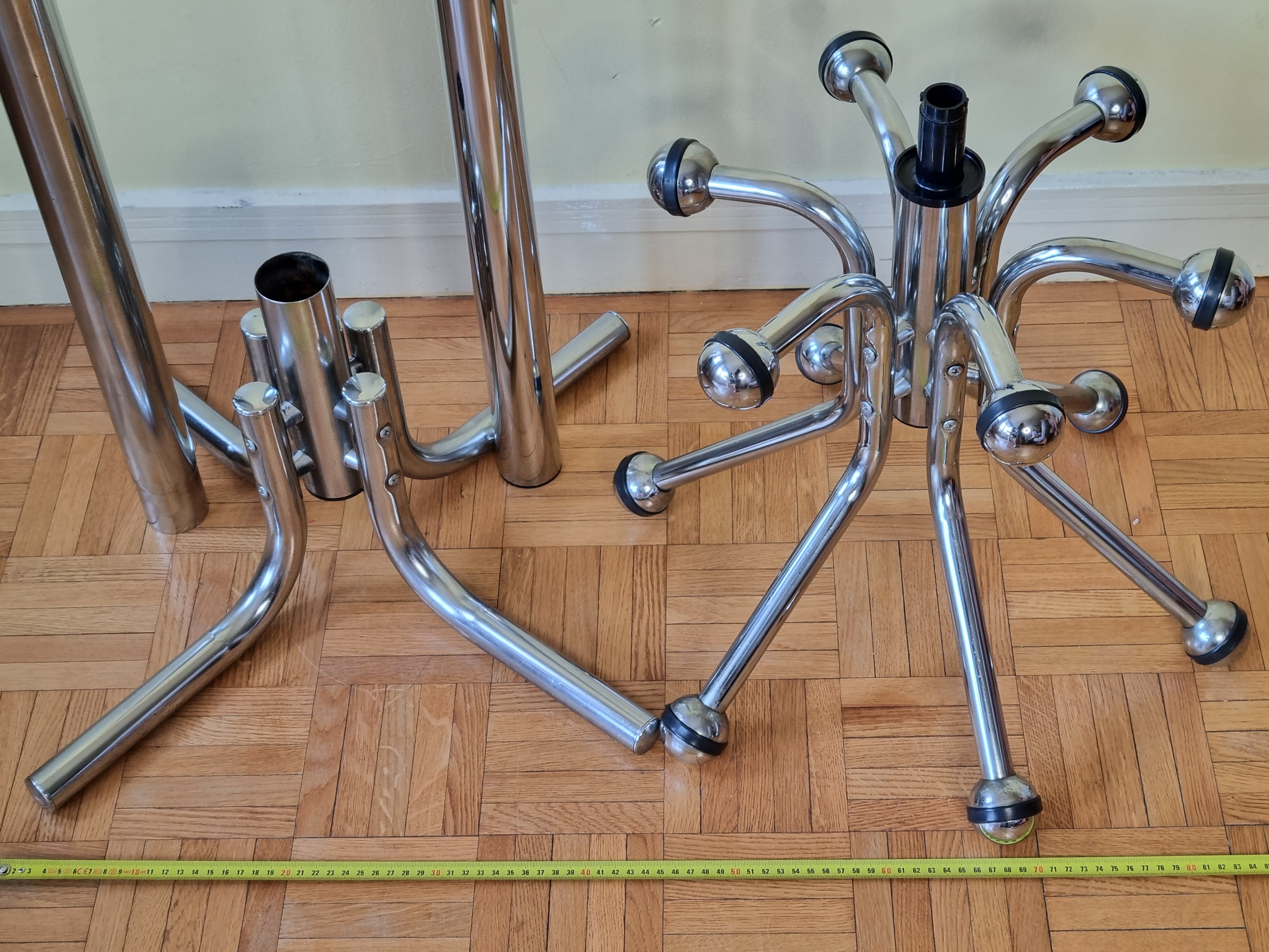 Vintage chrome metal coat rack, 70s-80s