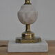 Ancient alabaster lamp and bronze cherub decoration