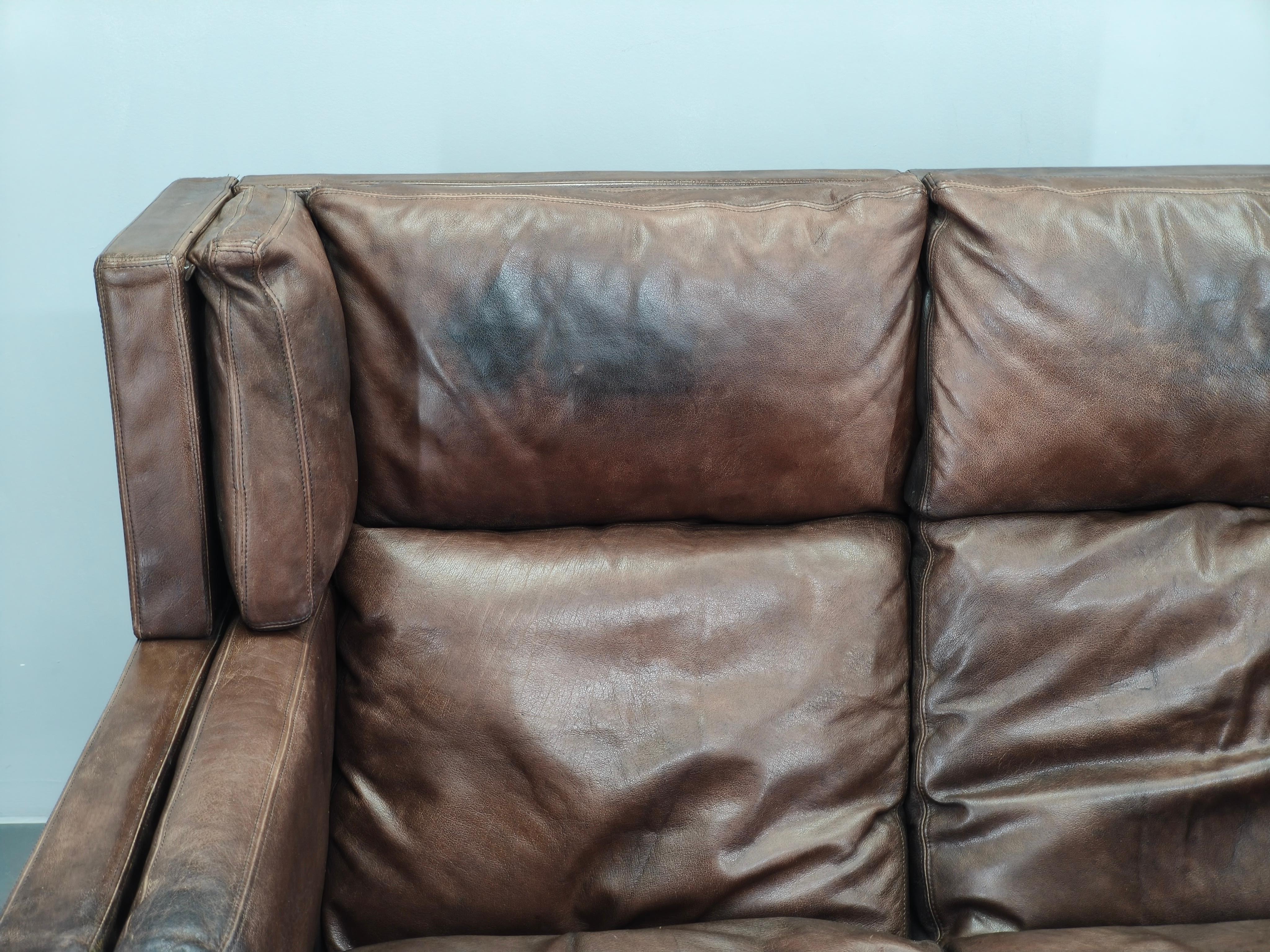 Jørgen Kastholm JK 922 Vagon Buffalo Leather Sofa Denmark