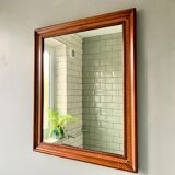 Wall mirror rectangular marquetry wood frame