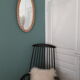 Large oval mirror vintage rattan 75x40cm