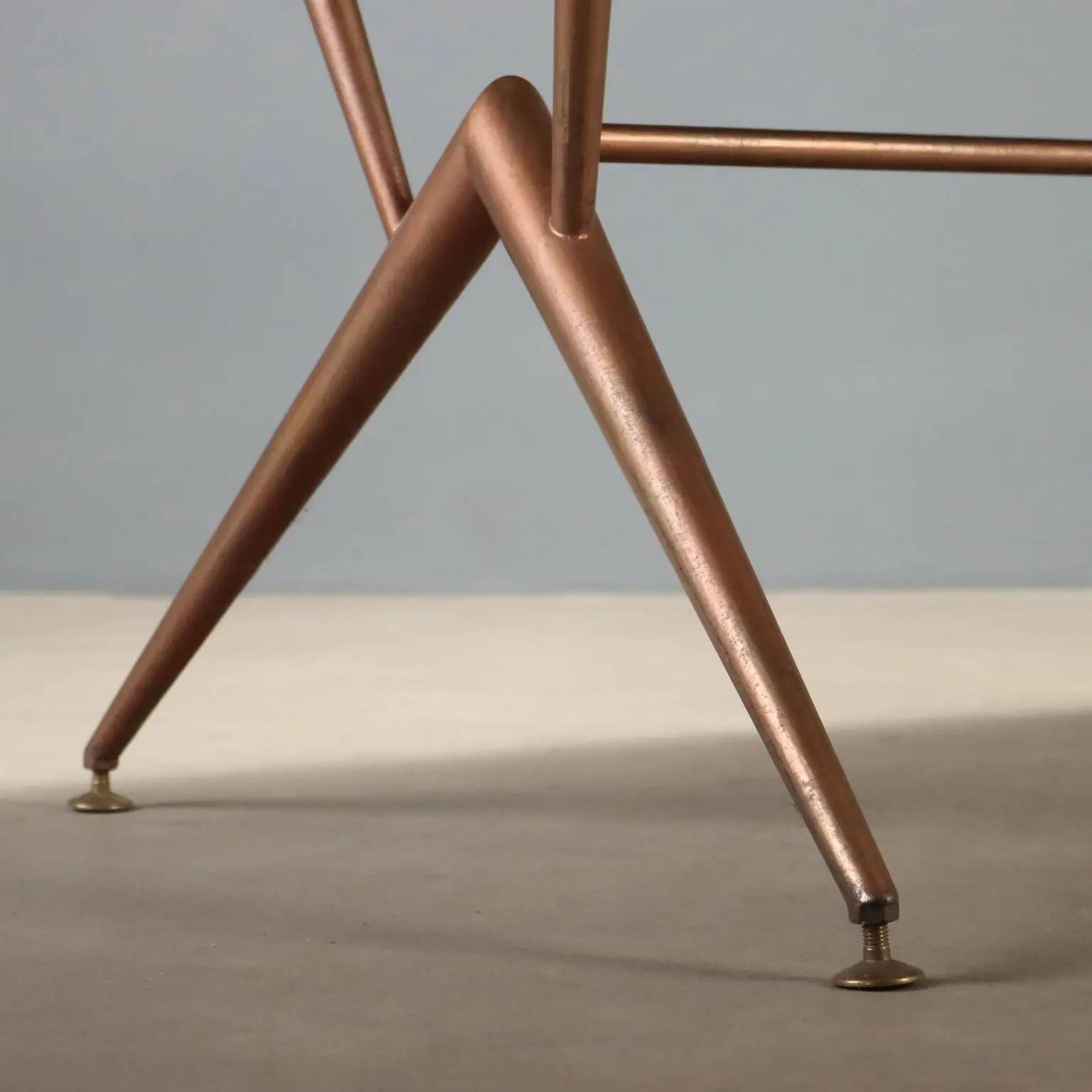 Vintage enamelled metal table, Italian design from the 1960s.