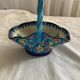Large Basket Emaux de Longwy F3 B5000 - Twisted Turquoise Handle -