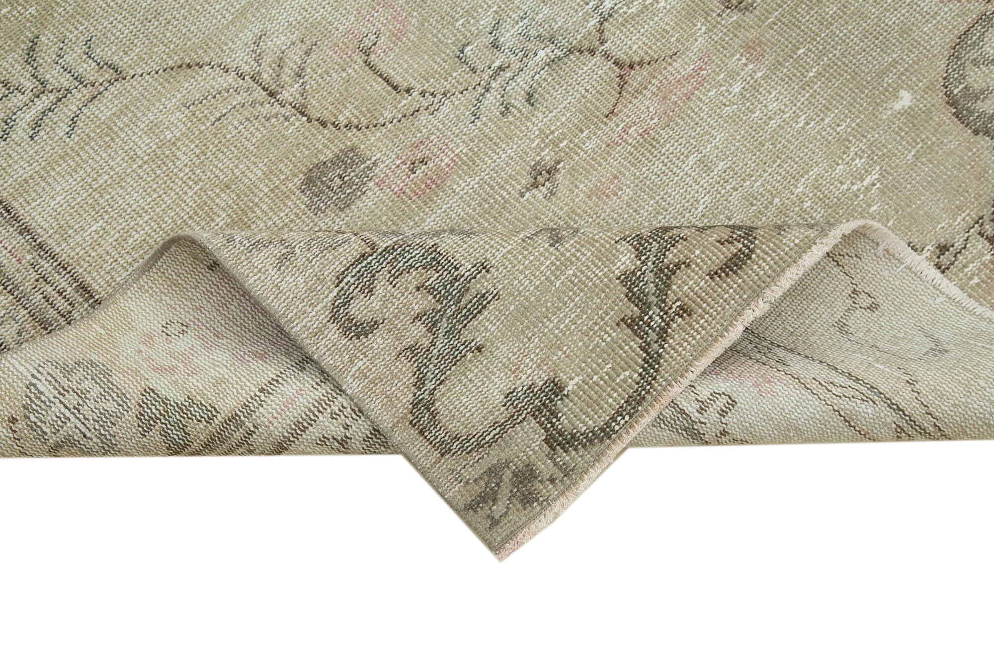 Hand-knotted antique turkish beige carpet 155 cm x 273 cm