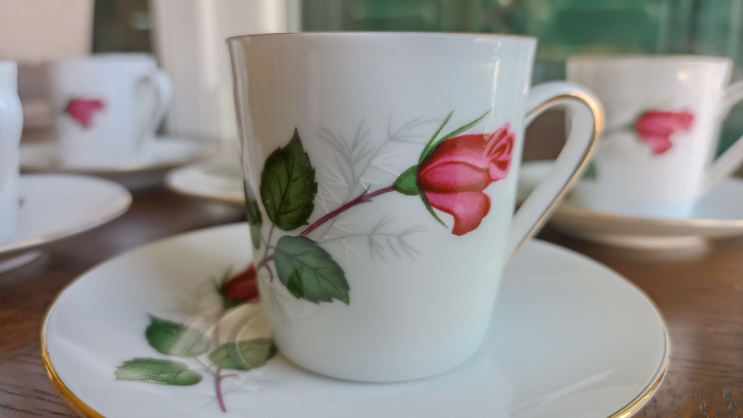 6 espresso cups in Bavarian porcelain Winterling Marktleuthen