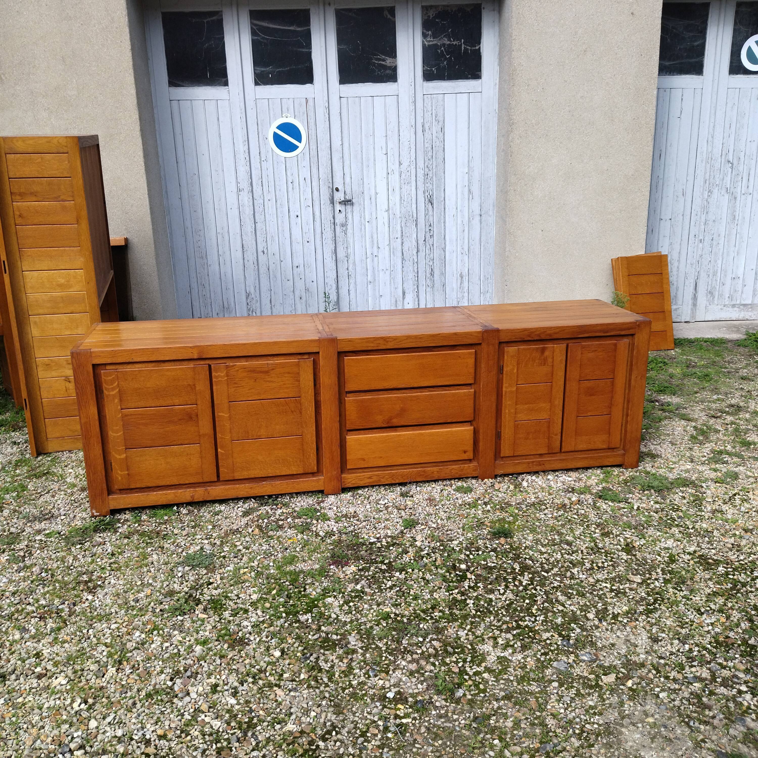 buffet living dresser 70s elm deco chalet Maison Regain