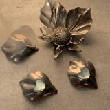 Silver metal flower with removable petals