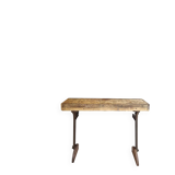 Wooden and cast iron workbench console