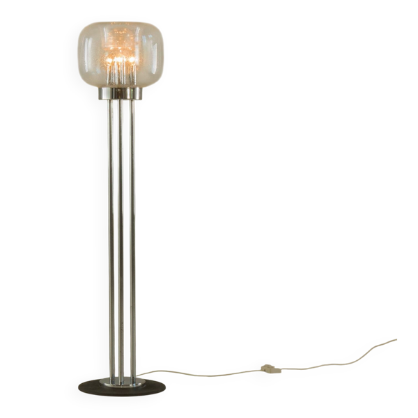 Lampe de sol en verre de Murano italienne attribuée à Toni Zuccheri, années 1970.